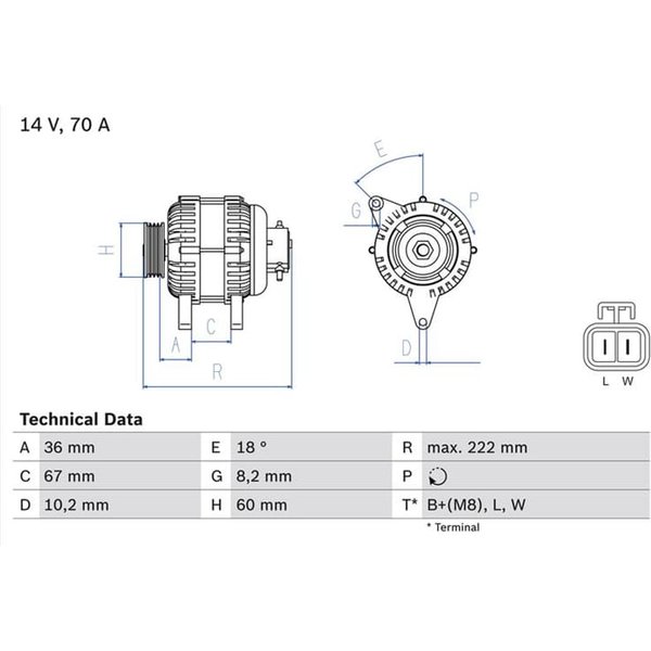 Bosch Lichtmaschine Opel Astra Combo Corsa Meriva 1,7 0986043101-image
