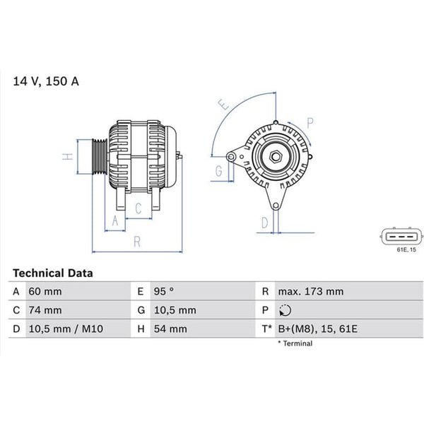 Bosch Lichtmaschine 150A Bmw 5Er X5 Land Rover Range 3,0-image