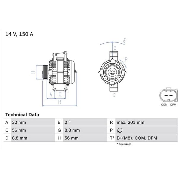 Bosch Lichtmaschine 150A Mercedes E-Klasse Sprinter 0986046300-image