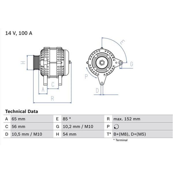 Bosch Lichtmaschine 120A Alfa 159 Opel Astra Zafira-image