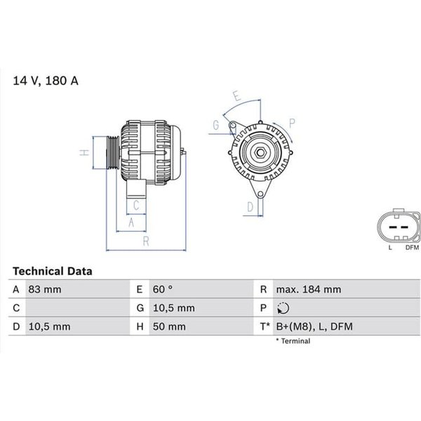 Bosch Lichtmaschine 180A Mercedes 0986047480-image