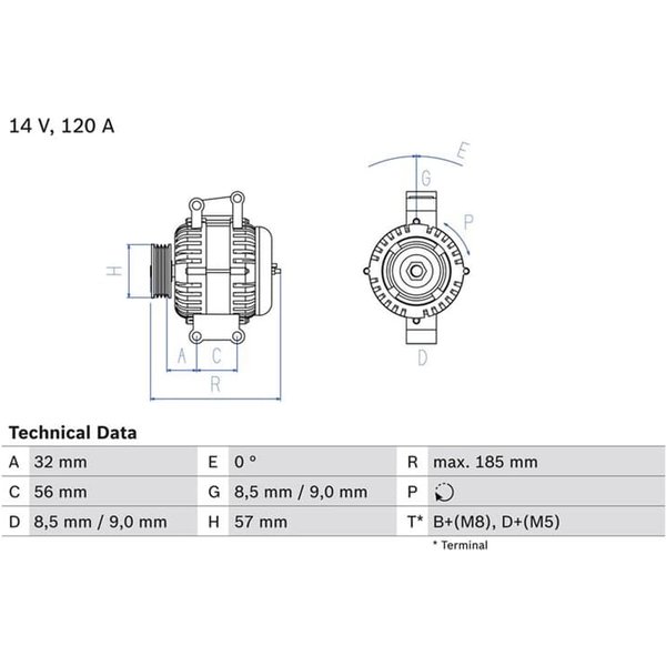 Bosch Lichtmaschine 120A Alfa 159 Spider-image