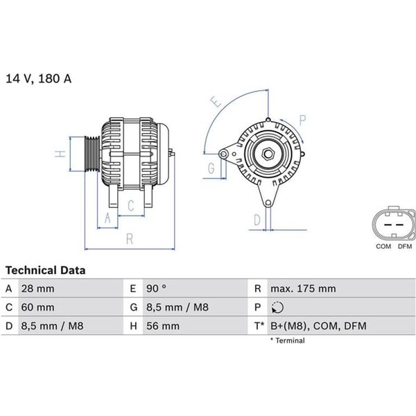 Bosch Lichtmaschine 180A Audi A6 A8 Q7 Vw Touareg-image