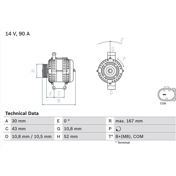 Bosch Lichtmaschine 90A Mercedes A-Klasse W169 B-Klasse W245-image