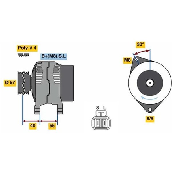 Bosch Lichtmaschine 80A Hyundai Accent Coupe Elantra Matrix 1,6-image