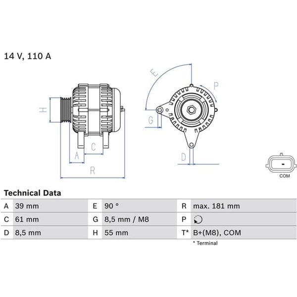 Bosch Lichtmaschine 110A Renault Clio Kangoo Megane Twingo Wind 1,6-image