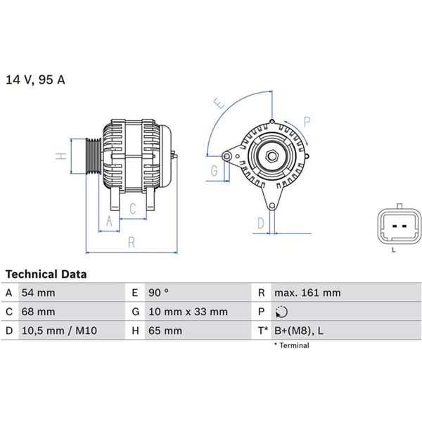 Bosch Lichtmaschine 95A Dacia Nissan Renault 0986080960-image