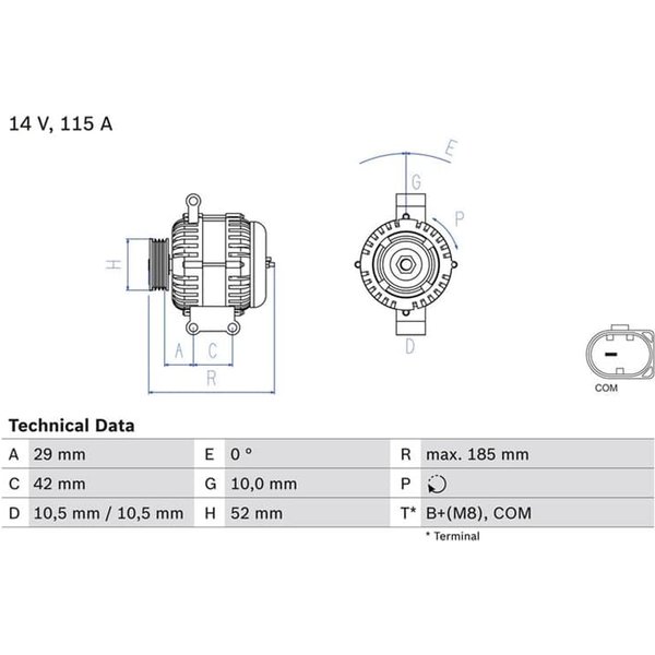 Bosch Lichtmaschine 115A Mercedes A-Klasse W169 B-Klasse W245-image