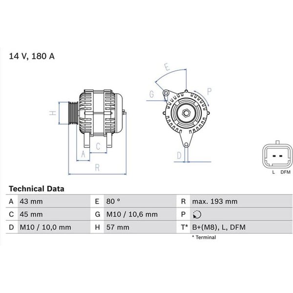 Bosch Lichtmaschine 180A Citroen C5 C6 Peugeot 407 607 2,7-image