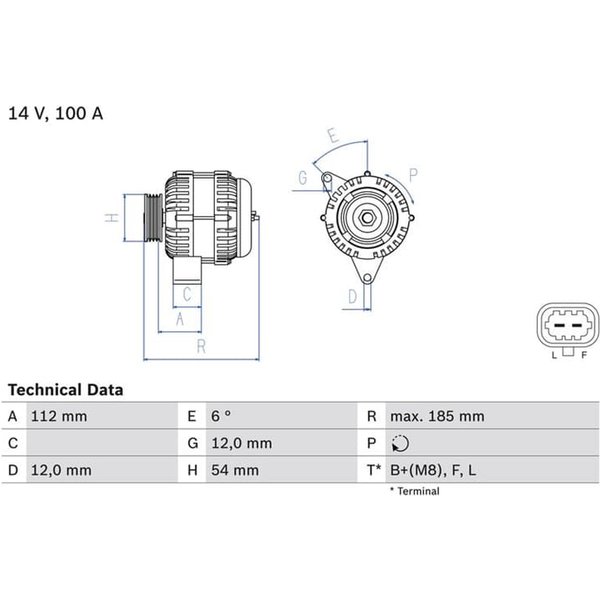 Bosch Lichtmaschine 100A Opel Astra Insignia Zafira 2,0 0986083450-image