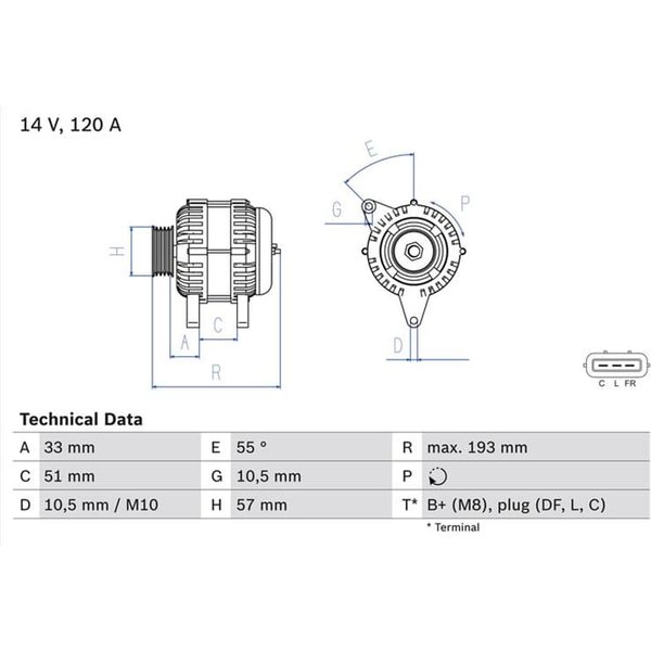 Bosch Lichtmaschine 120A Hyundai I20 I30 Ix20 Kia Ceed Pro Rio Venga-image