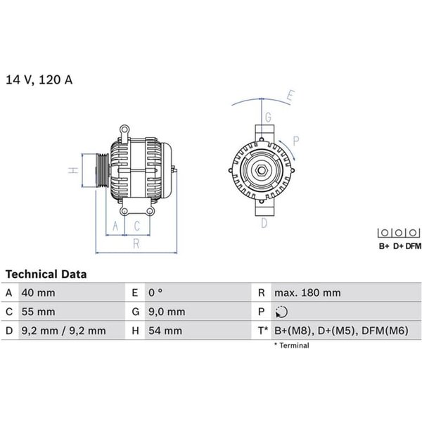 Bosch Lichtmaschine 120A Opel Astra Combo Corsa Meriva Tigra 1,3-image