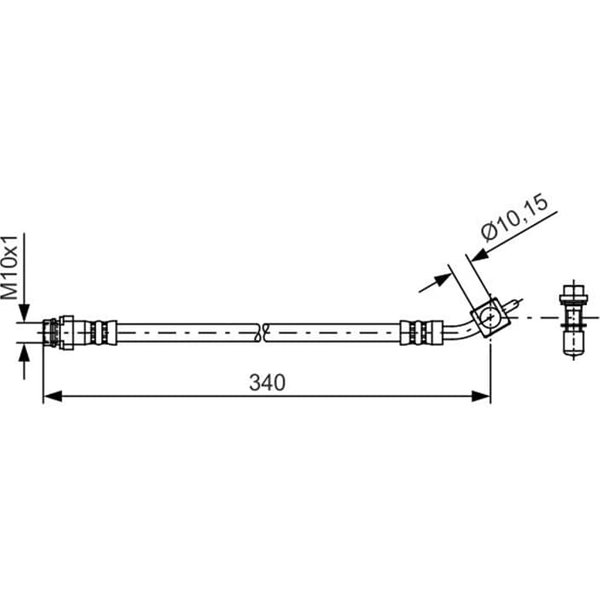 Bosch Bremsschlauch Hinten Rechts Ford Galaxy S-Max Volvo S60 S80 V60 V70 Xc60 Xc70-image