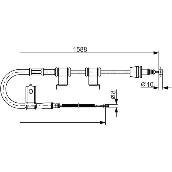 Bosch Handbremsseil Hinten Rechts Hyundai Accent Kia Rio-image