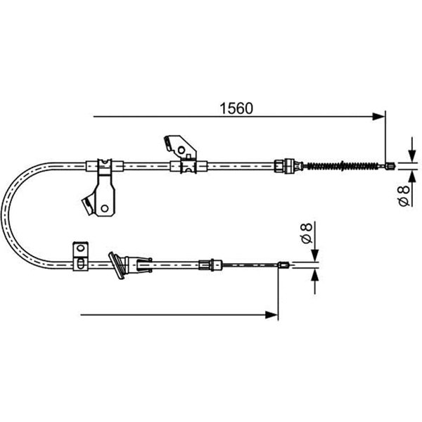Bosch Handbremsseil Hinten Rechts Mitsubishi Colt Smart Forfour-image