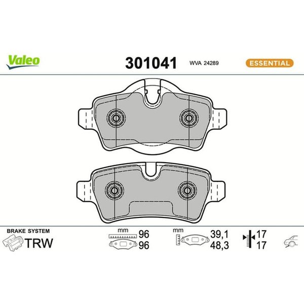Valeo BremsbeläGe Hinten Mini R55 R56 R57 R58 R59 R60 R61 1.6-image