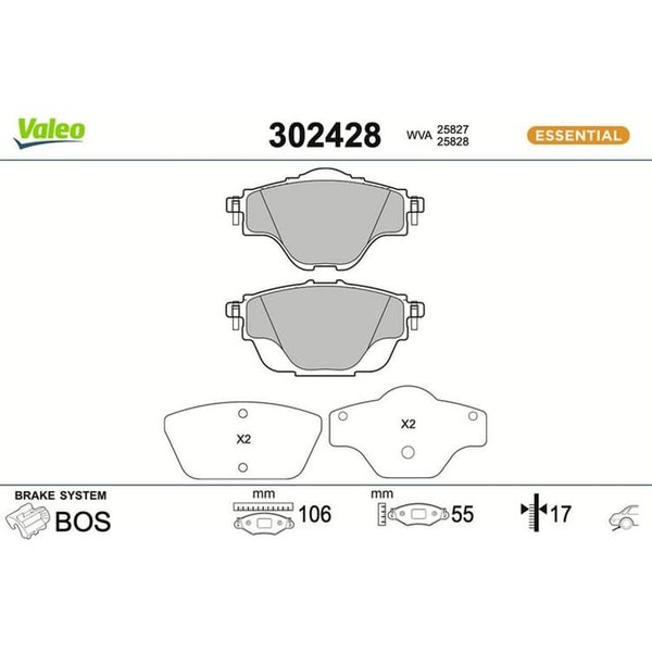 Valeo BremsbeläGe Hinten CitroëN DS Opel Peugeot-image