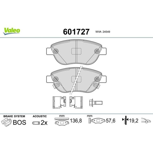 Valeo BremsbeläGe Vorne Fiat 500L 351 352-image