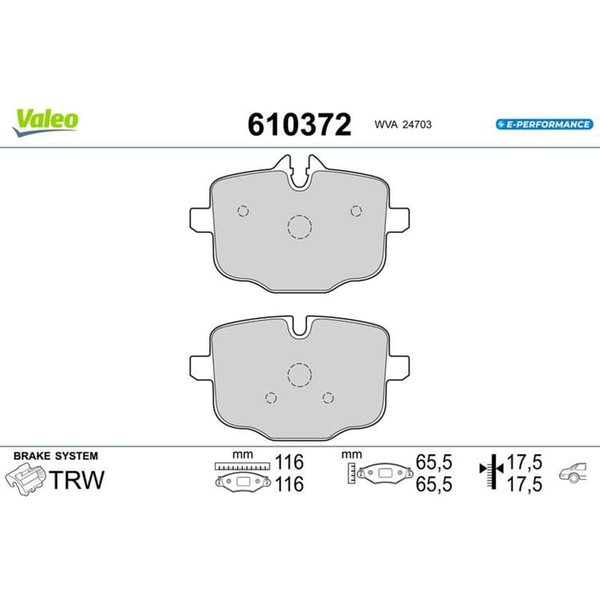 Valeo BremsbeläGe Hinten BMW 5Er F10 F90 G30 G31 6Er Gran Turismo-image