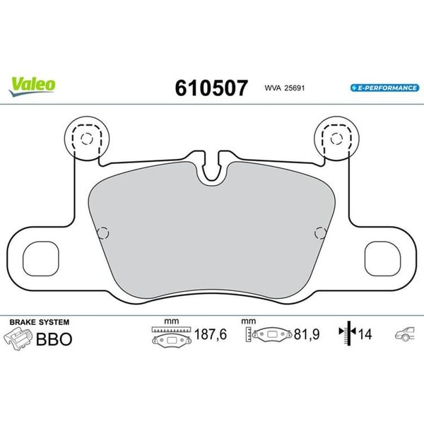Valeo BremsbeläGe Hinten Audi E-Tron GT F83 F8P Porsche Taycan Y1A-image