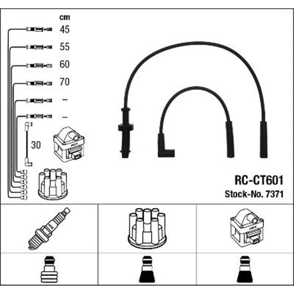 NGK ZüNdkabelsatz Citroen Ax Bx C15 Zx Peugeot 106 205 309 405-image