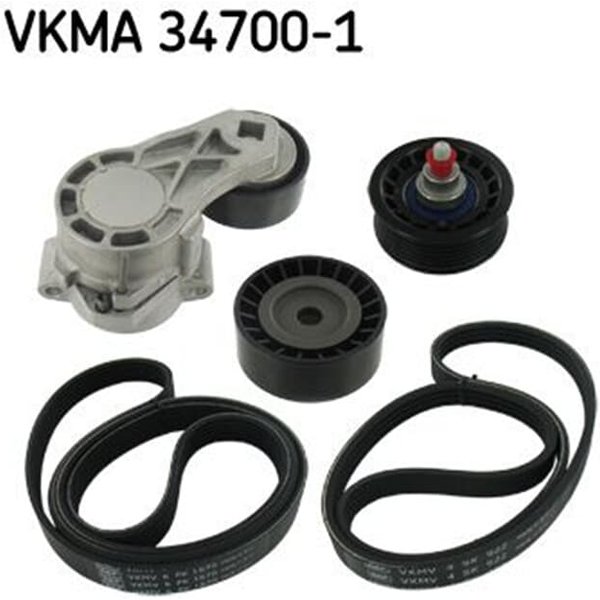 SKF Keilrippenriemensatz Citroen Fiat Ford Peugeot 2,2 VKMA34700-1-image