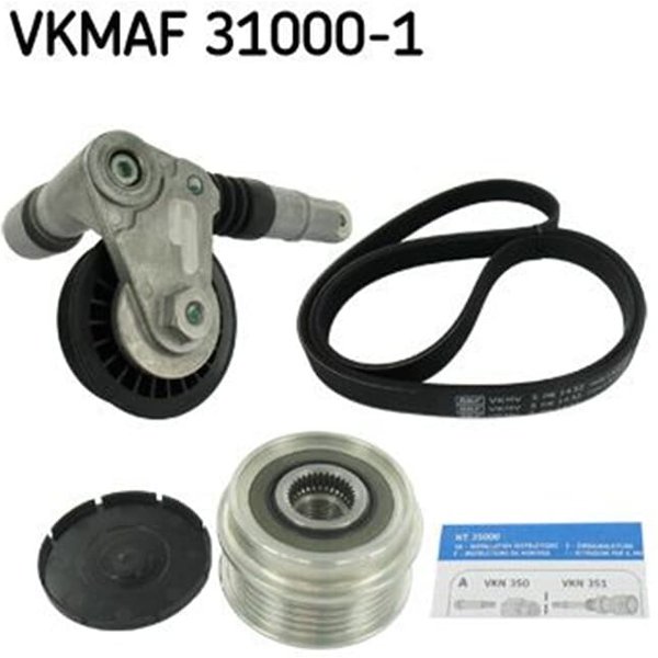 SKF Keilrippenriemensatz Audi A4 A6 Skoda Superb VW Passat VKMAF31000-1-image