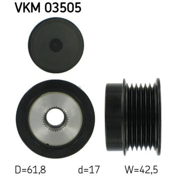 SKF Generatorfreilauf Opel Astra Signum Vectra Zafira Saab 9-3 9-3X 1,9-image