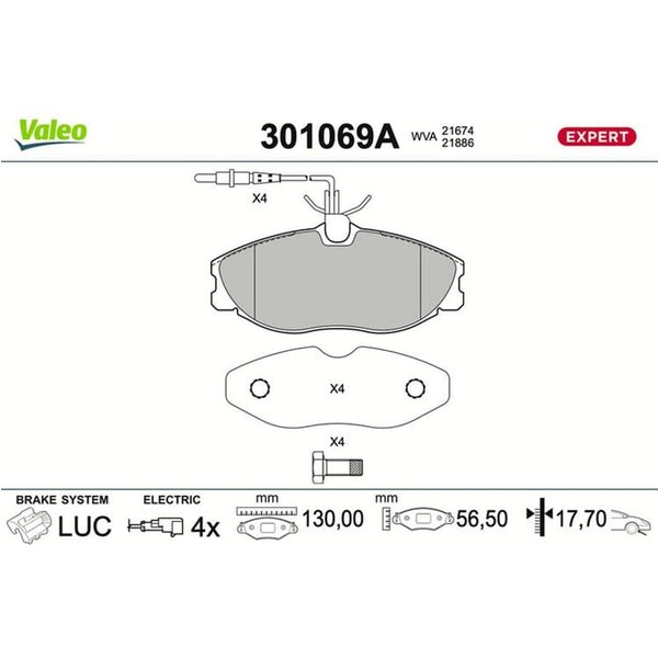 Valeo BremsbeläGe Vorne CitroëN Xsara N1 Zx N2 Peugeot 306 406 607-image