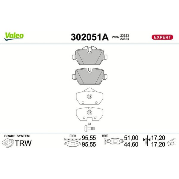 Valeo BremsbeläGe Hinten BMW 1Er E81 E82 E87 3Er E90 E91 E92-image