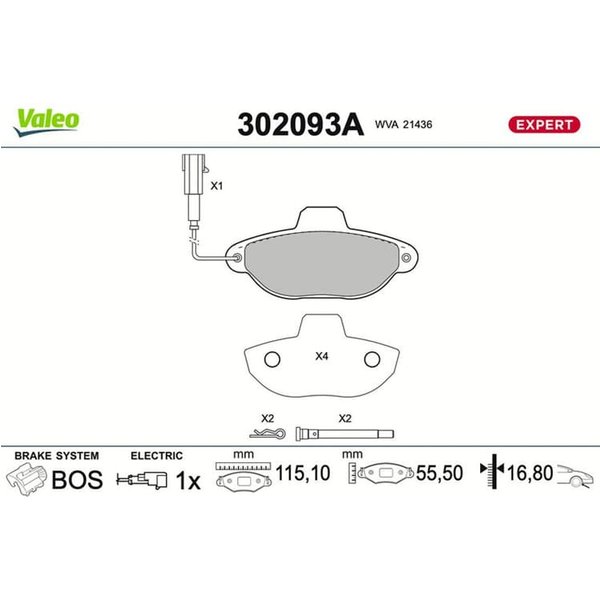 Valeo BremsbeläGe Vorne Fiat 500 312 Ford Ka RU8 1.2 69 PS-image