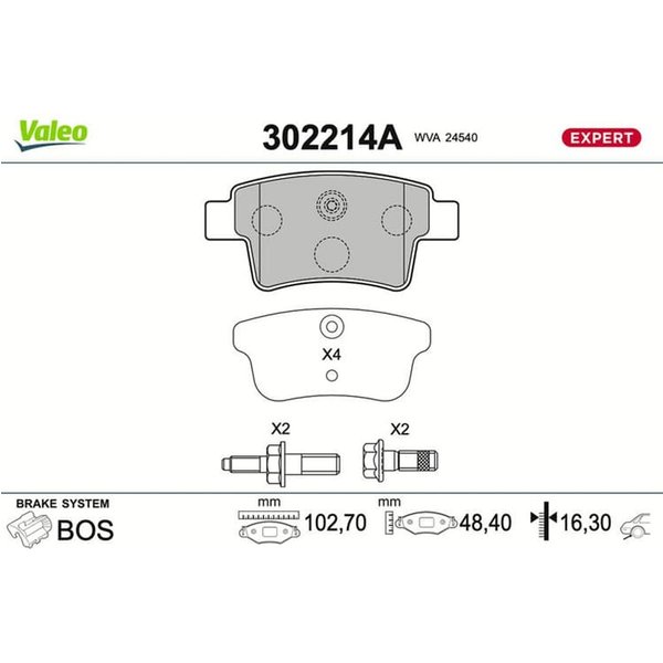 Valeo BremsbeläGe Hinten CitroëN C4 Picasso Grand Picasso-image
