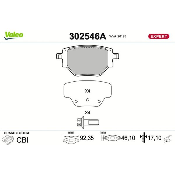 Valeo BremsbeläGe Hinten CitroëN Fiat Jeep Opel Peugeot-image
