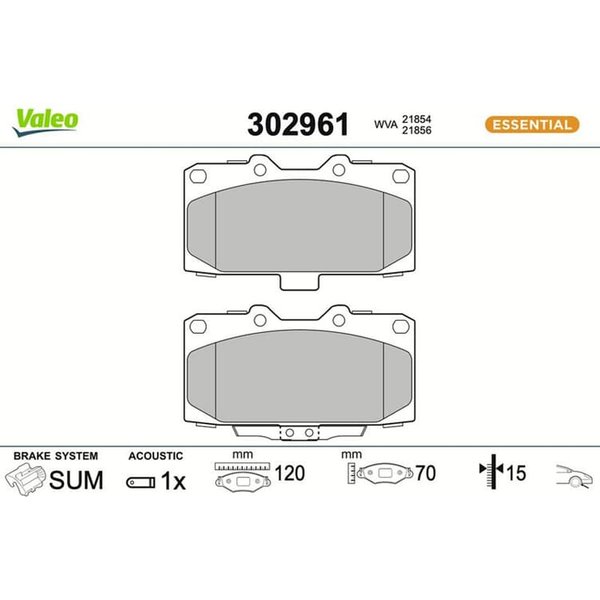 Valeo BremsbeläGe Vorne Nissan 200SX Coupe S14 Subaru Impreza-image