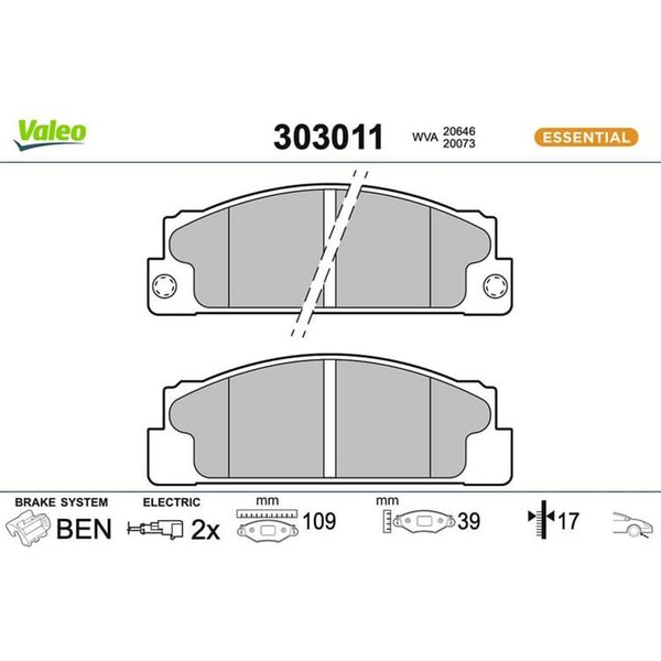 Valeo BremsbeläGe Vorne Fiat FSO Pininfarina Seat-image