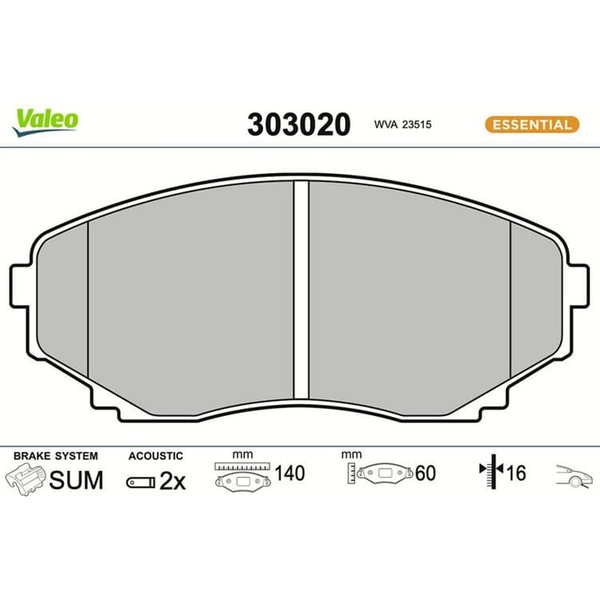 Valeo BremsbeläGe Vorne Mazda Mpv 1 Mpv 2-image