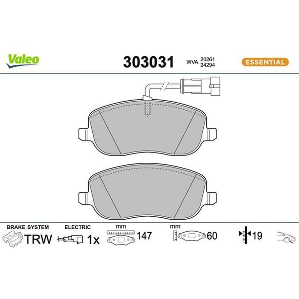 Valeo BremsbeläGe Vorne Fiat Croma 194-image