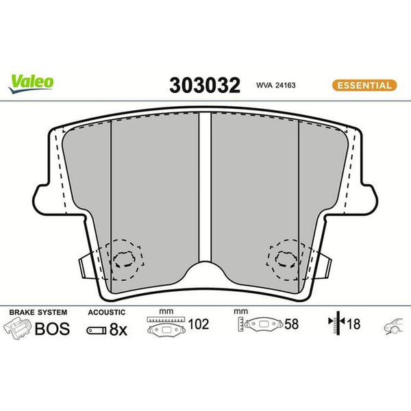 Valeo BremsbeläGe Hinten Chrysler Dodge Lancia-image