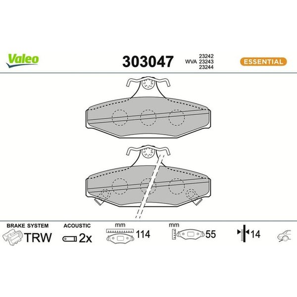 Valeo BremsbeläGe Hinten Daewoo Korando Musso Ssangyong Korando Musso-image