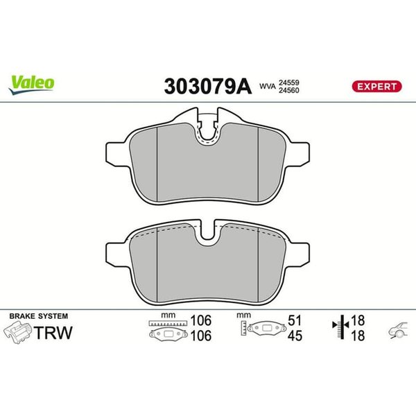 Valeo BremsbeläGe Hinten BMW Z4 E89-image