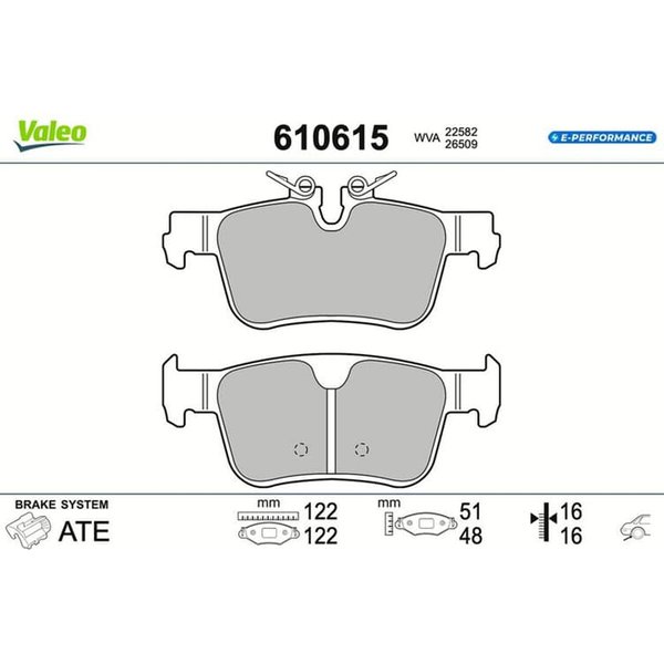 Valeo BremsbeläGe Hinten Volvo S60 S90 V60 V90 XC60 1 2.0-image