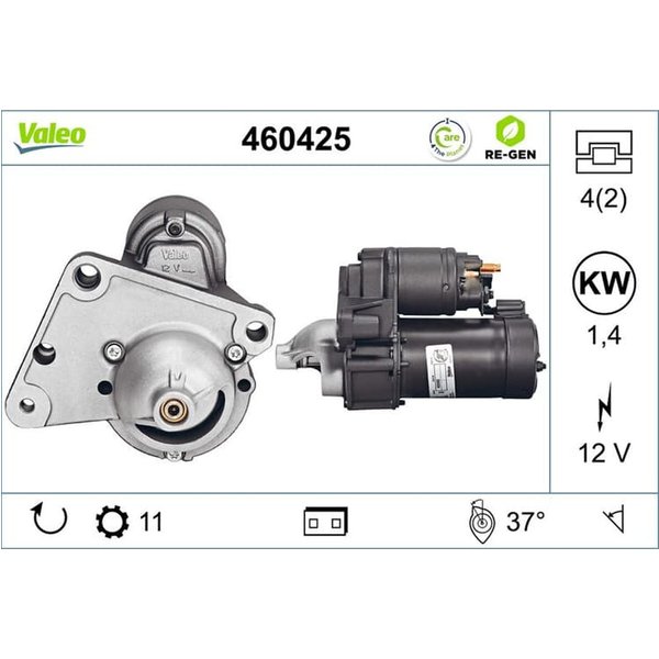 Valeo Starter 1,4 Kw Citroen Ds Fiat Opel Peugeot Toyota-image
