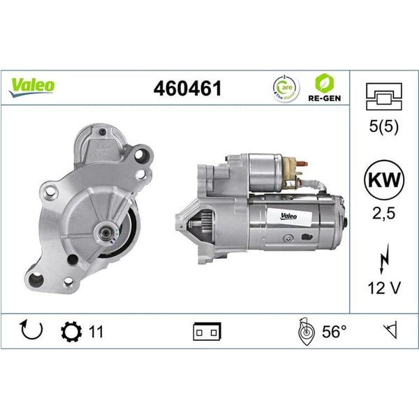 Valeo Starter 2,5 Kw Citroen Ds Fiat Mitsubishi Opel Peugeot-image