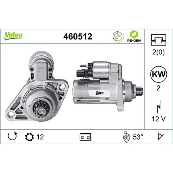 Valeo Starter 2,0 Kw Audi Seat Skoda Vw 460512-image