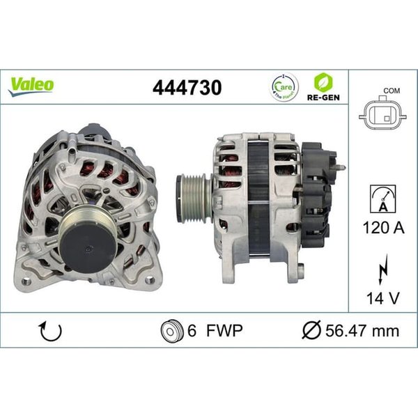 Valeo Lichtmaschine 120A Dacia Renault 444730 1,5-image