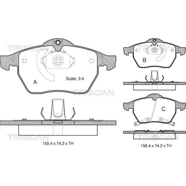Triscan BremsbeläGe Vorne Opel Astra Zafira Saab 9-3 9-5 900-image