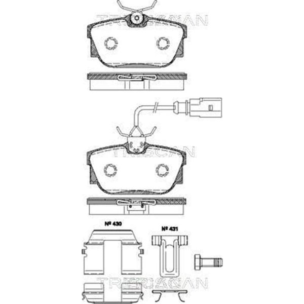 Triscan BremsbeläGe Hinten Seat Alhambra Vw California Sharan Transporter-image