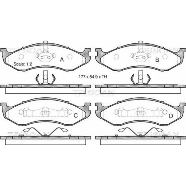 Triscan BremsbeläGe Vorne Jeep Cherokee Grand Wrangler Kia Carnival-image