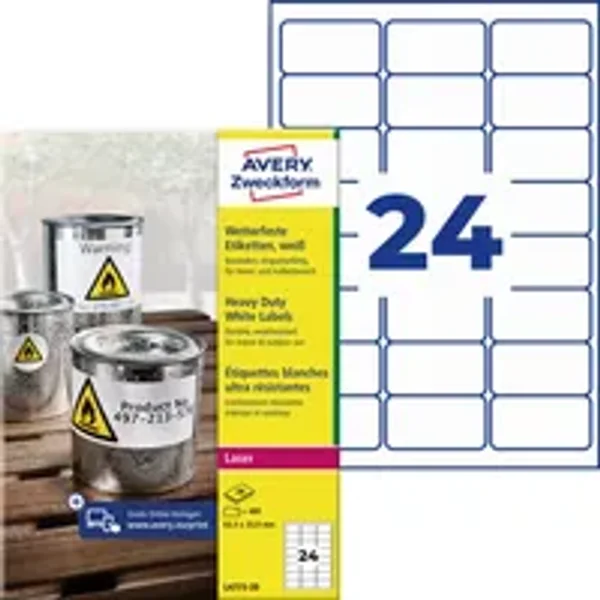 Avery Zweckform Folienetikett 63,5 x 33,9 mm (B x H)