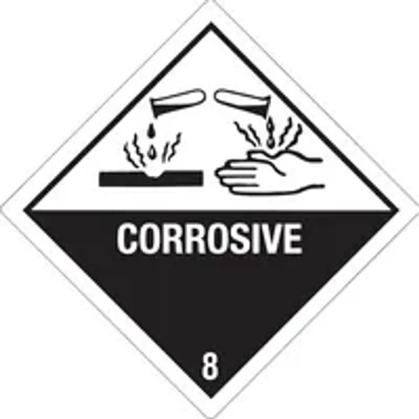 DR-Label Hinweisetikett Gefahrgutklasse 8